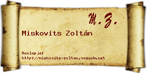 Miskovits Zoltán névjegykártya