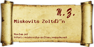 Miskovits Zoltán névjegykártya